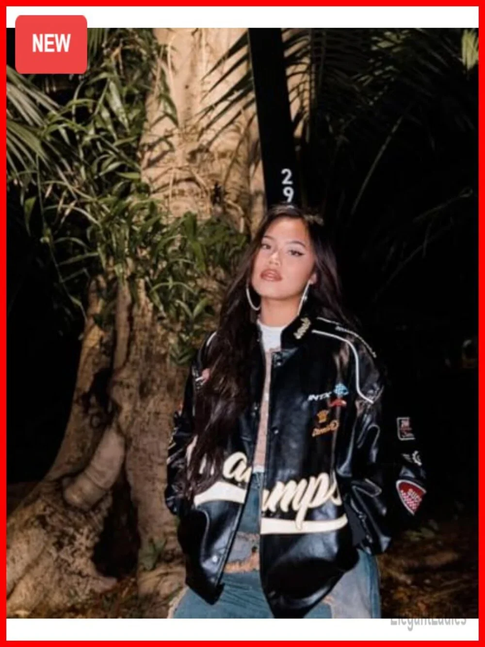 Faux Leather Racing Jacket Oversized Motorcycle Biker Streetwear